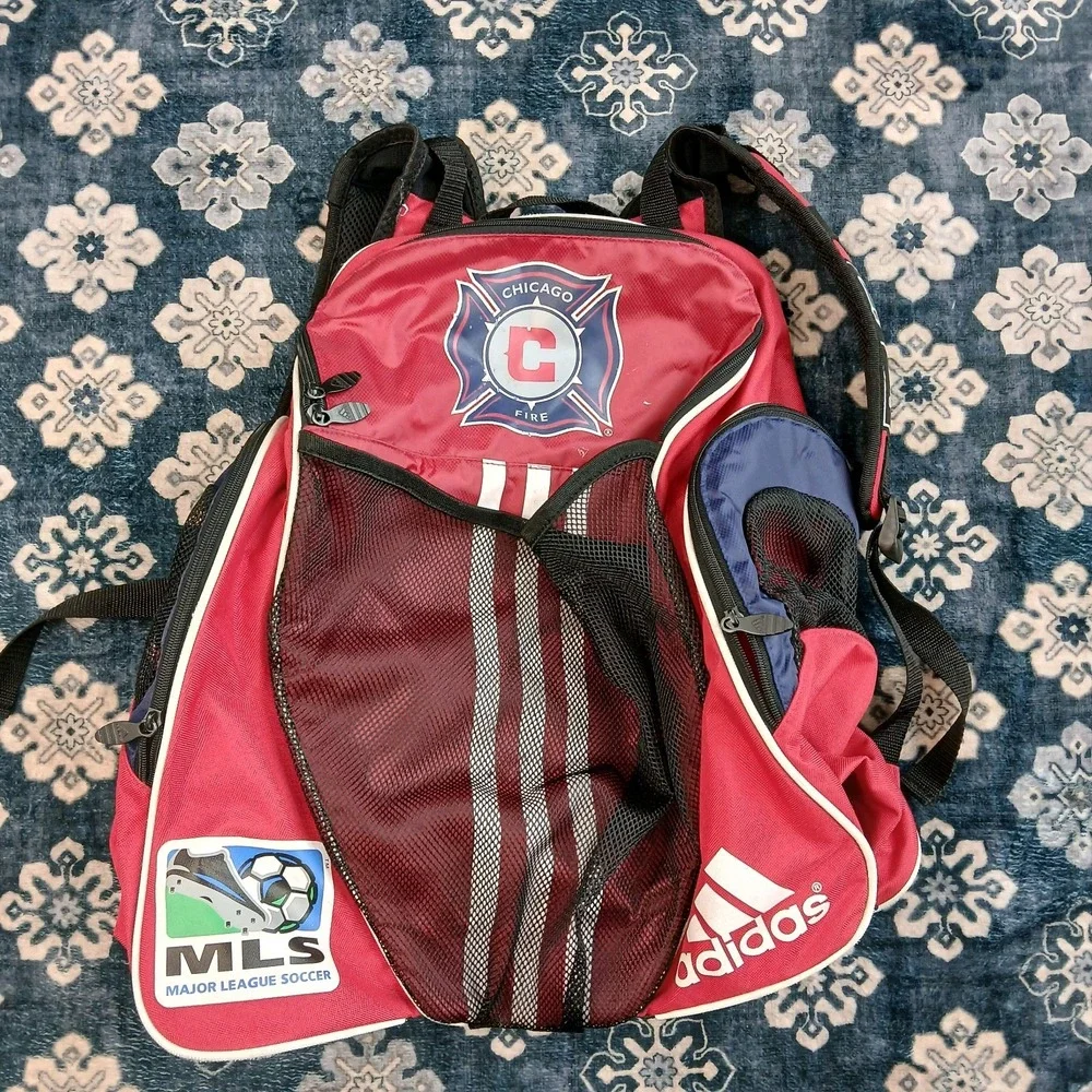 Adidas Chicago Fire MLS Backpack Equipment‎ Bag 18x16 Soccer